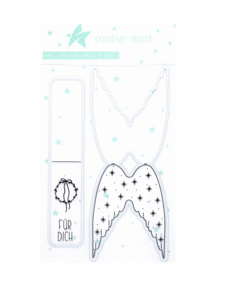 CD Cut & Emboss Folder Klappkarte Engelsflügel