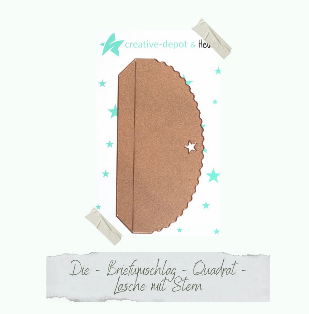 CD Die - Briefumschlag - Quadrat - Lasche mit Ster