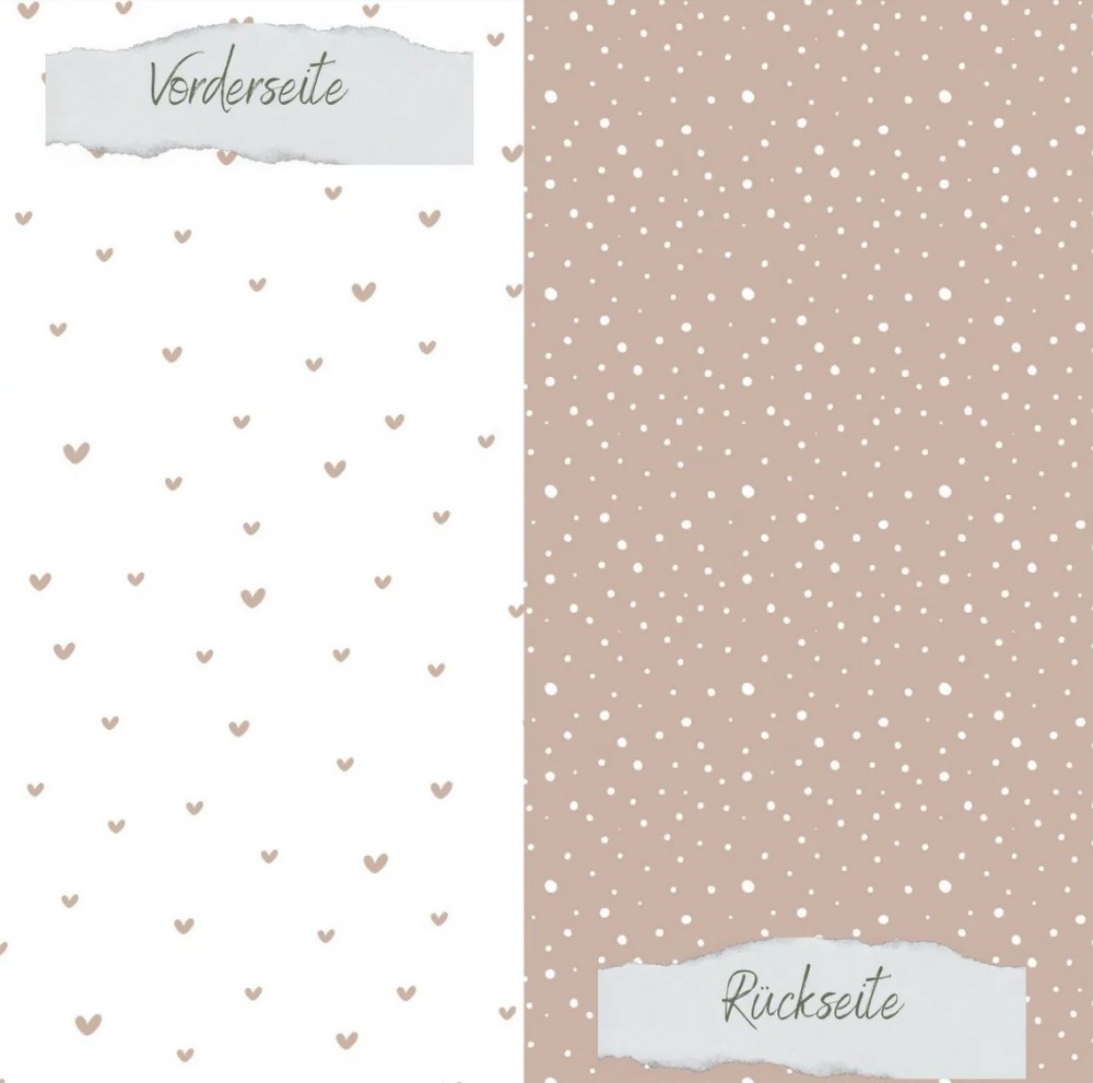 CD Designpapier Basic - Latte - Doodle Herzen und