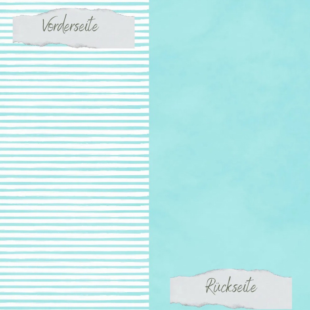 CD Designpapier Basic - Meermint Streifen und Uni