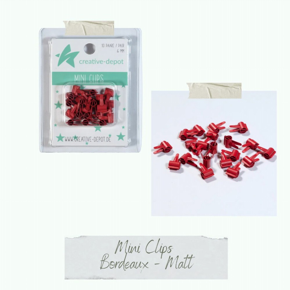 CD Mini Clip - bordeaux - matt 20 Stück