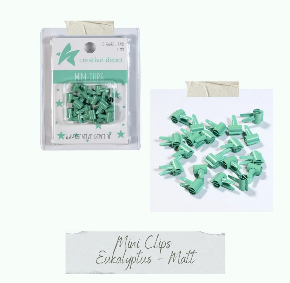 CD Mini Clip - eukalyptus - matt 20 Stück