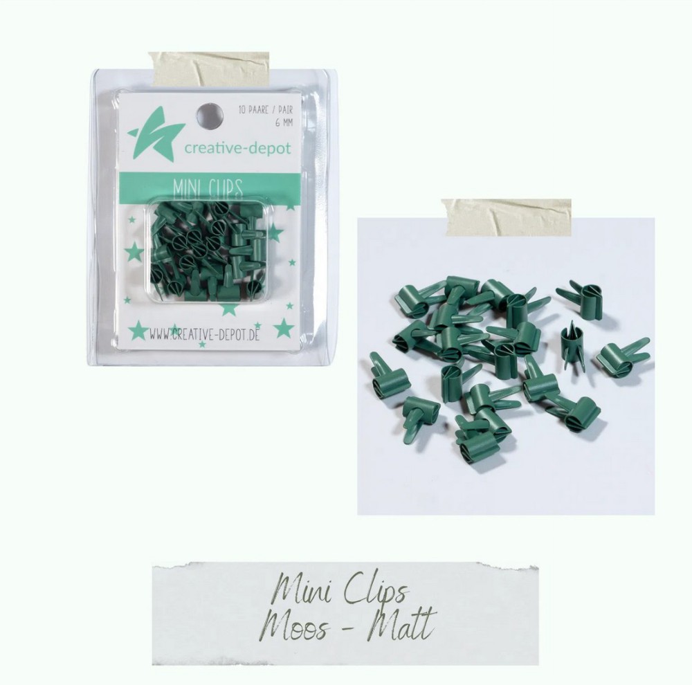 CD Mini Clip - Moos - matt 20 Stück