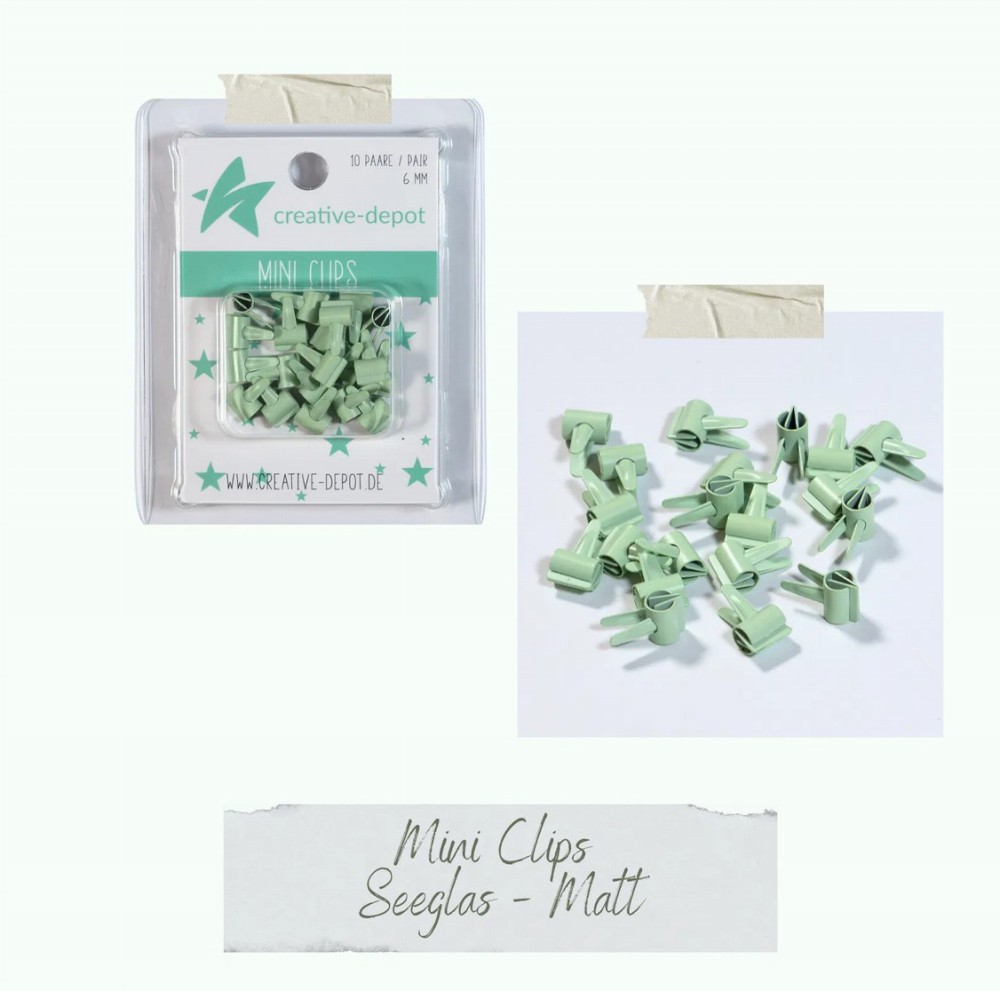 CD Mini Clip - seeglas - matt 20 Stück