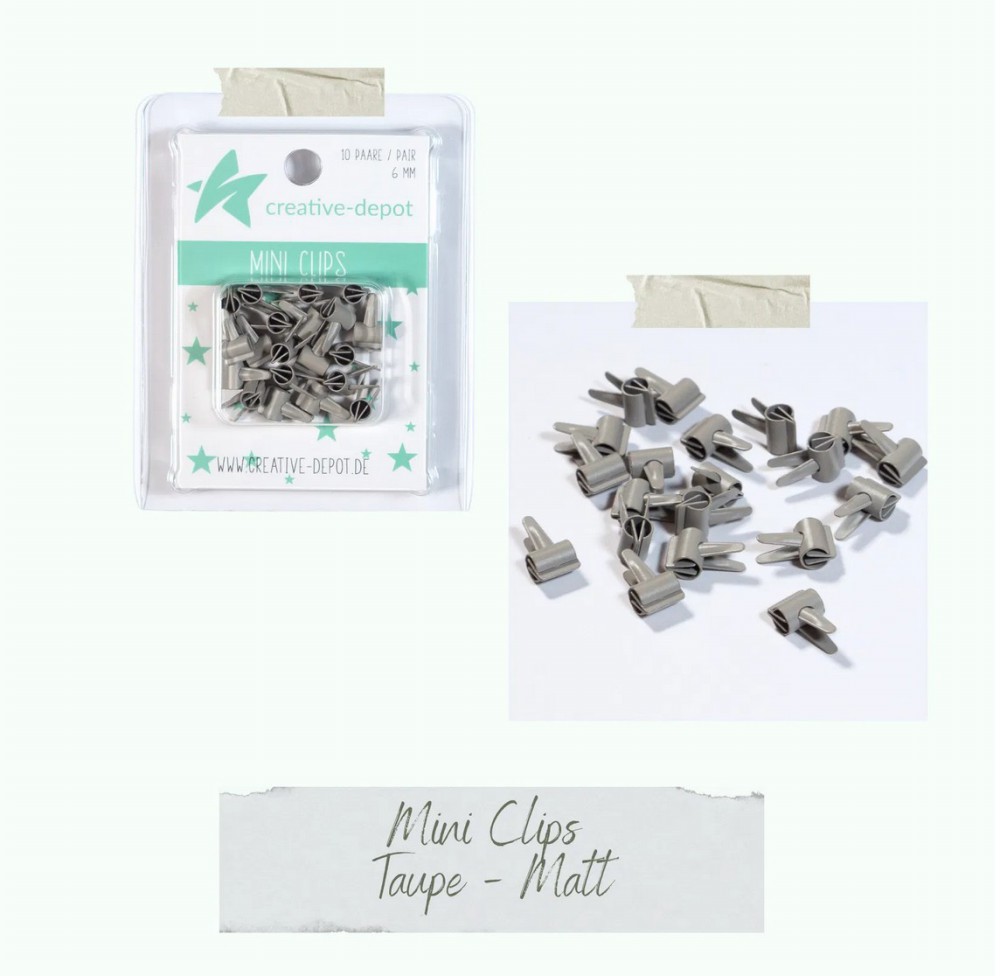 CD Mini Clip - Taupe - matt 20 Stück