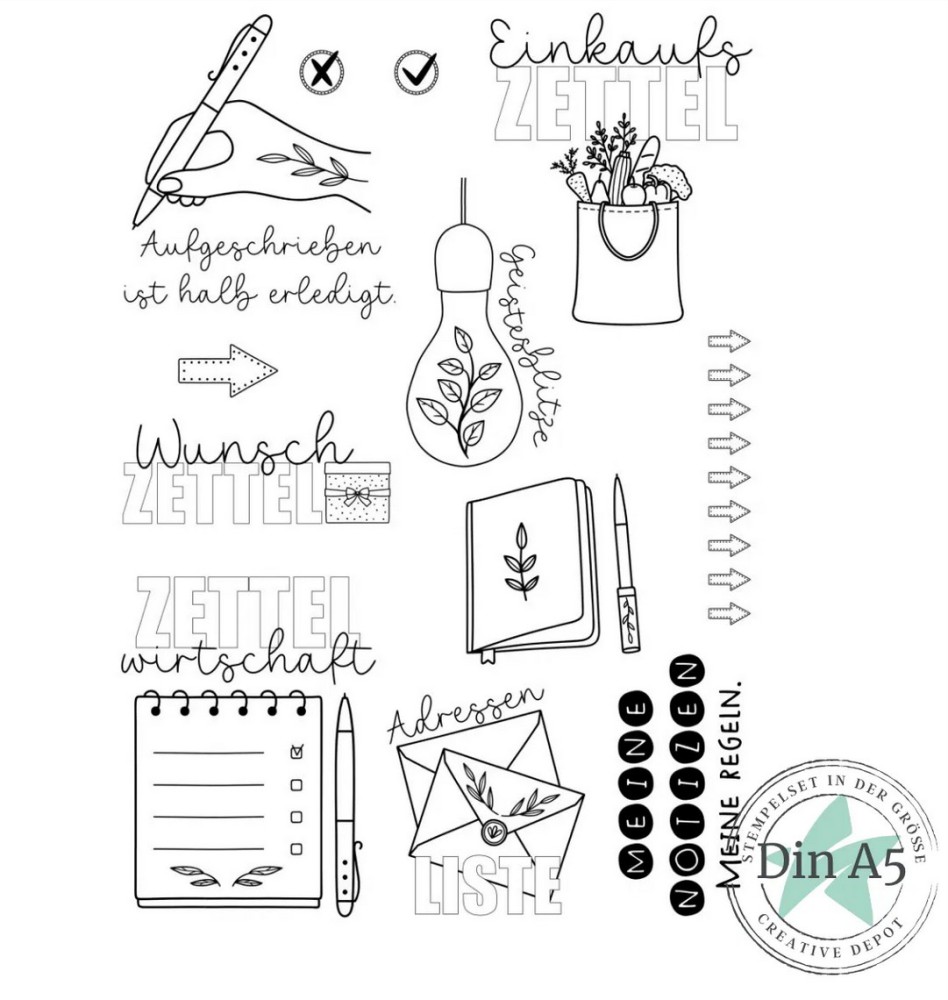CD Stempelset - Designline - Notizblock