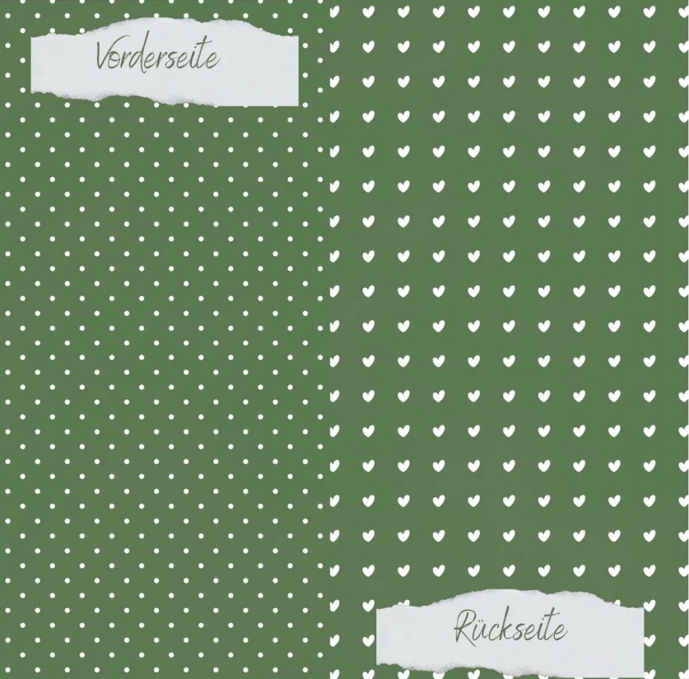 CD Designpapier Basic - Olive Pünktchen und Herzch