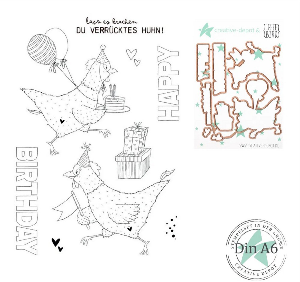 CD Bundle - Designline - Partyhuhn Stanzen und Ste