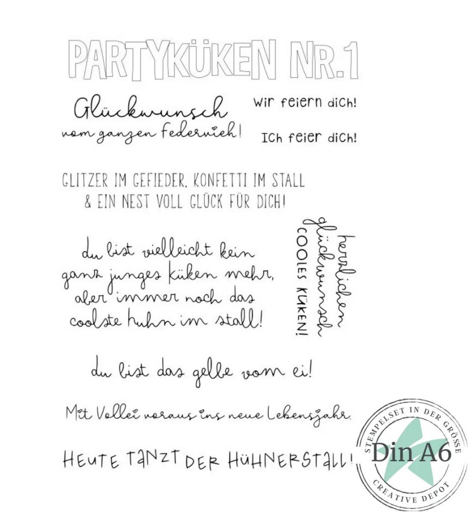 CD Stempelset - Designline - Partyküken