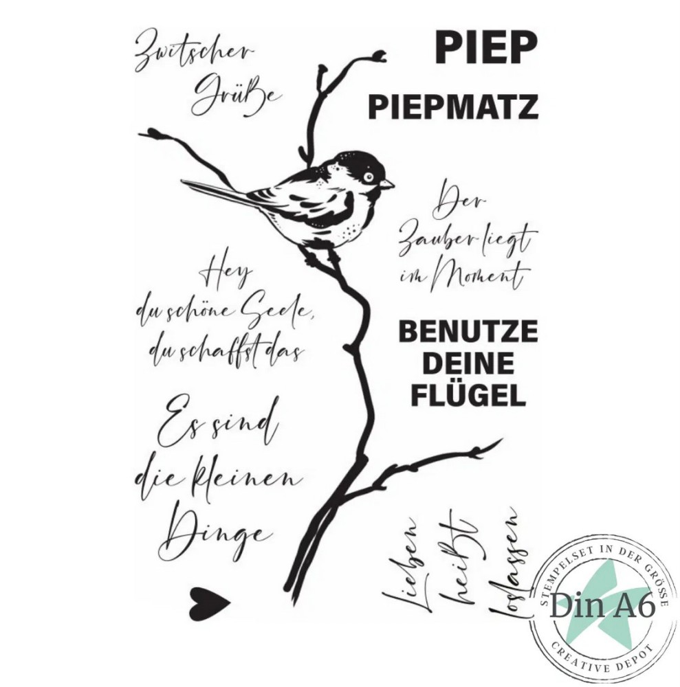 CD Stempelset - Designline - Piepmatz Zwitscher un