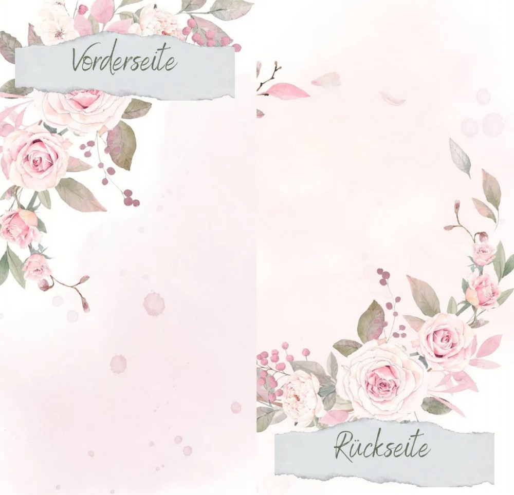 CD Designpapier - Rosa Blütenkranz