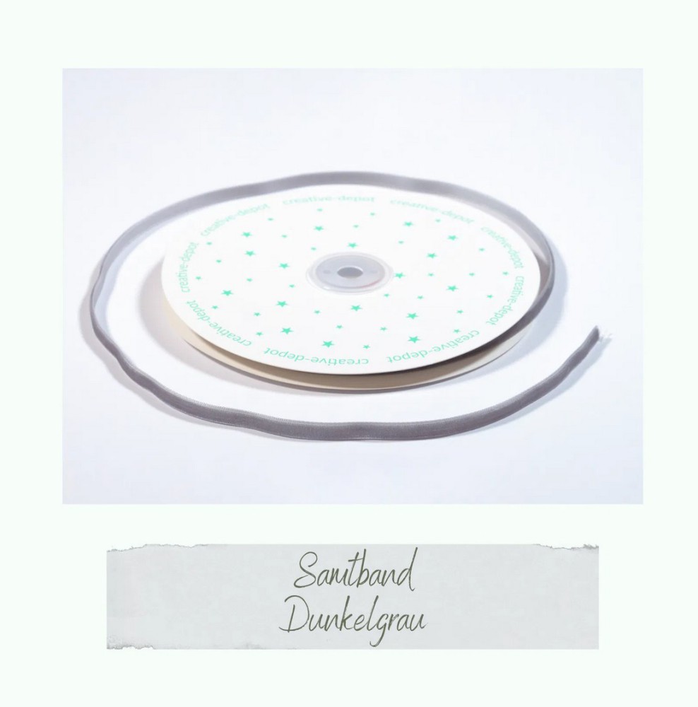 CD Samtband - dunkelgrau -10 m Bänderliebe