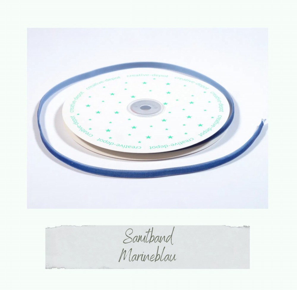 CD Samtband - marineblau -10 m Bänderliebe