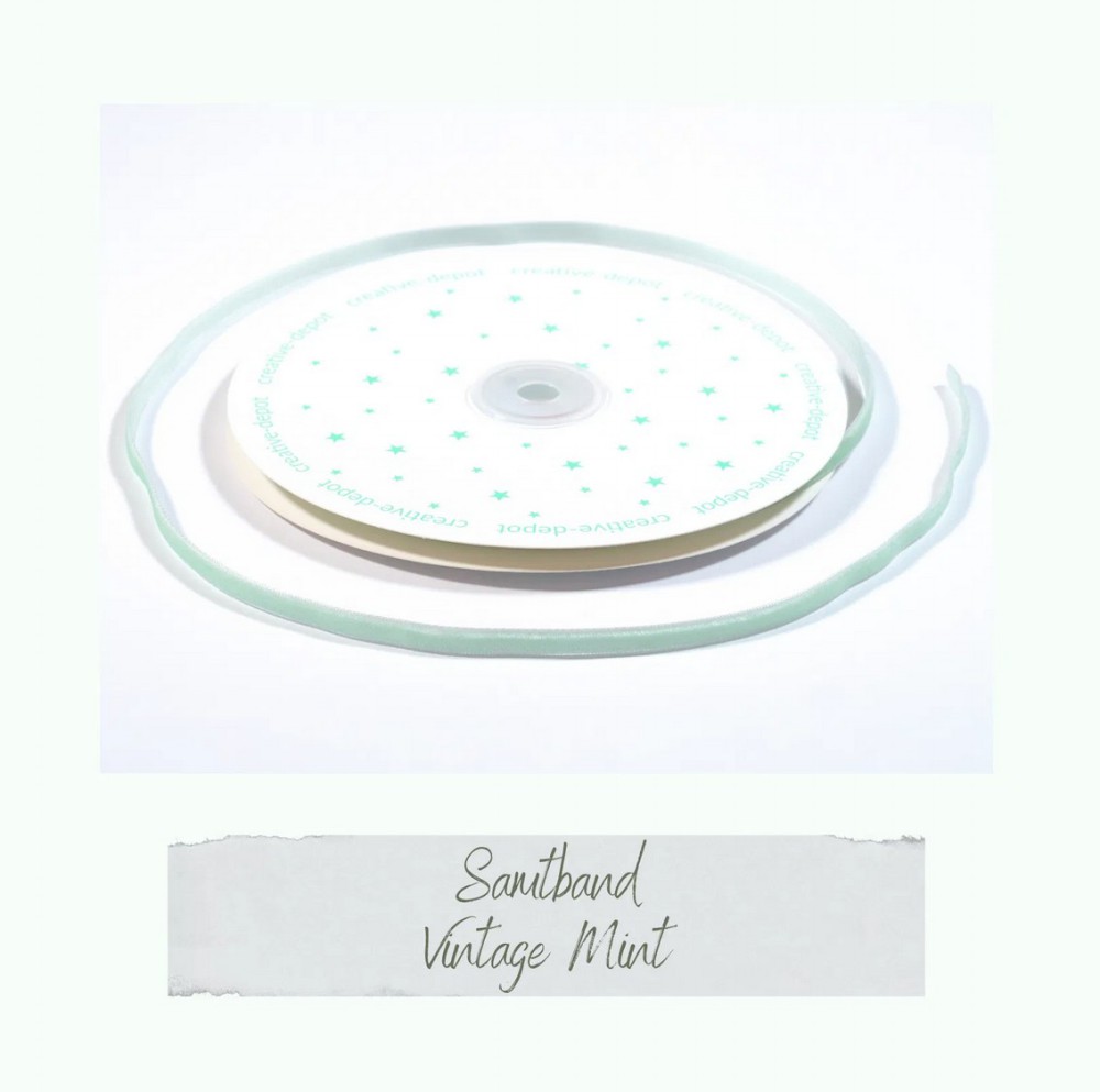 CD Samtband - Vintage Mint -10 m Bänderliebe