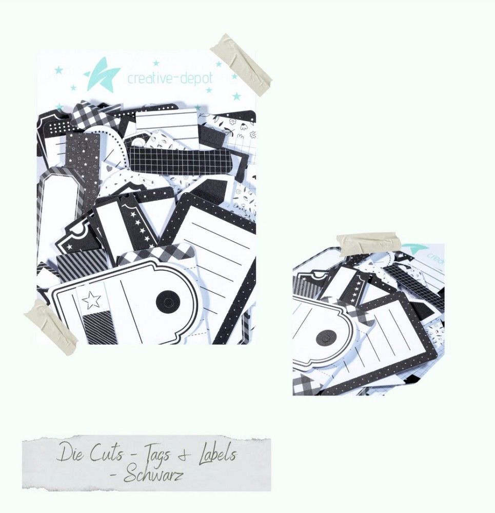 CD Die Cuts - Tags & Labels - schwarz
