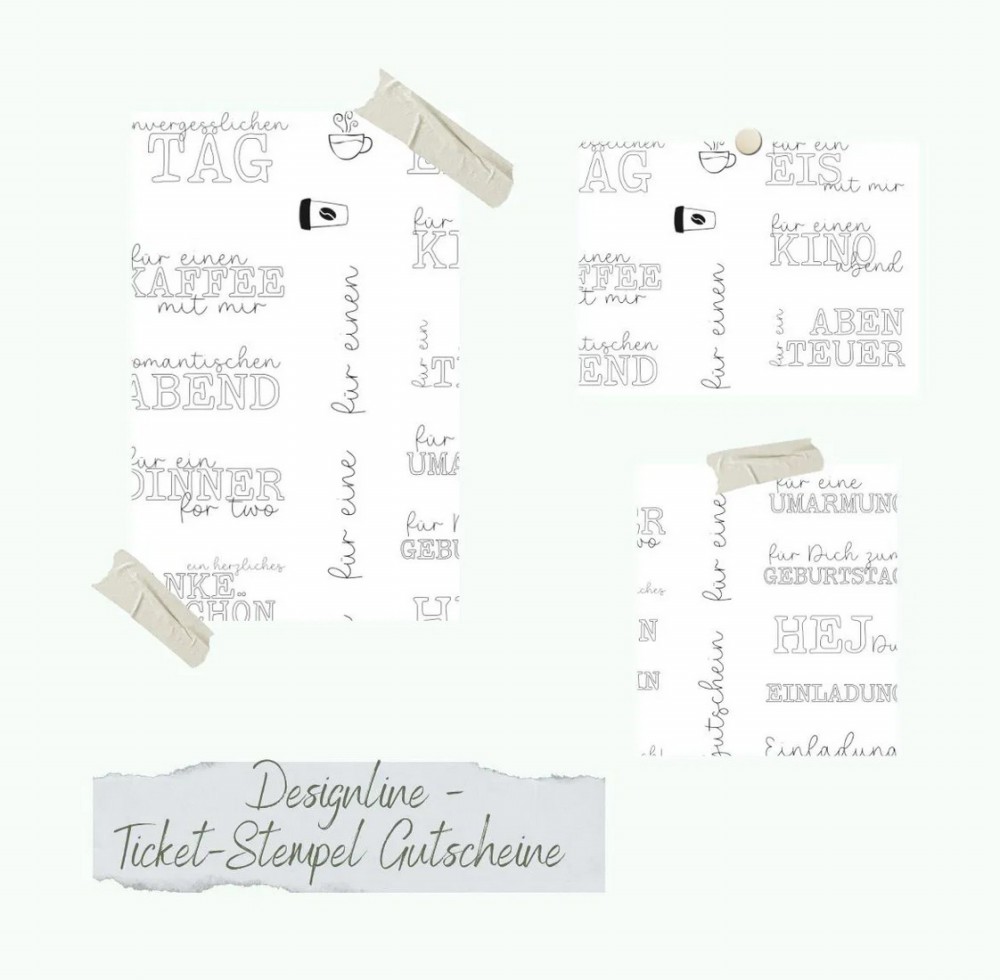 CD Stempelset - Designline Ticket Stempel Gutsche