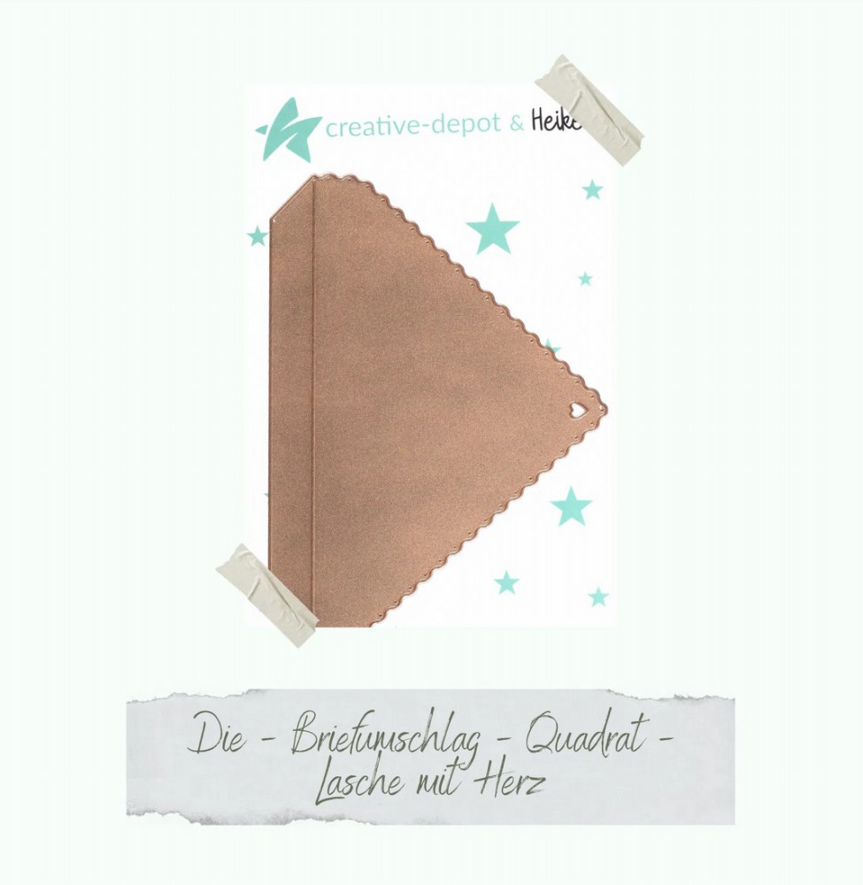 CD Die - Briefumschlag Quadrat - Lasche mit Herz