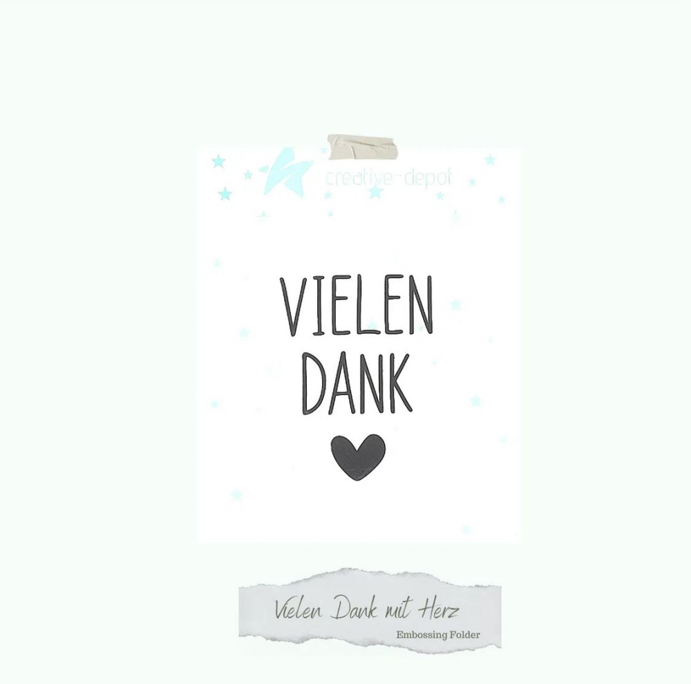 CD Prägefolder Vielen Dank mit Herz