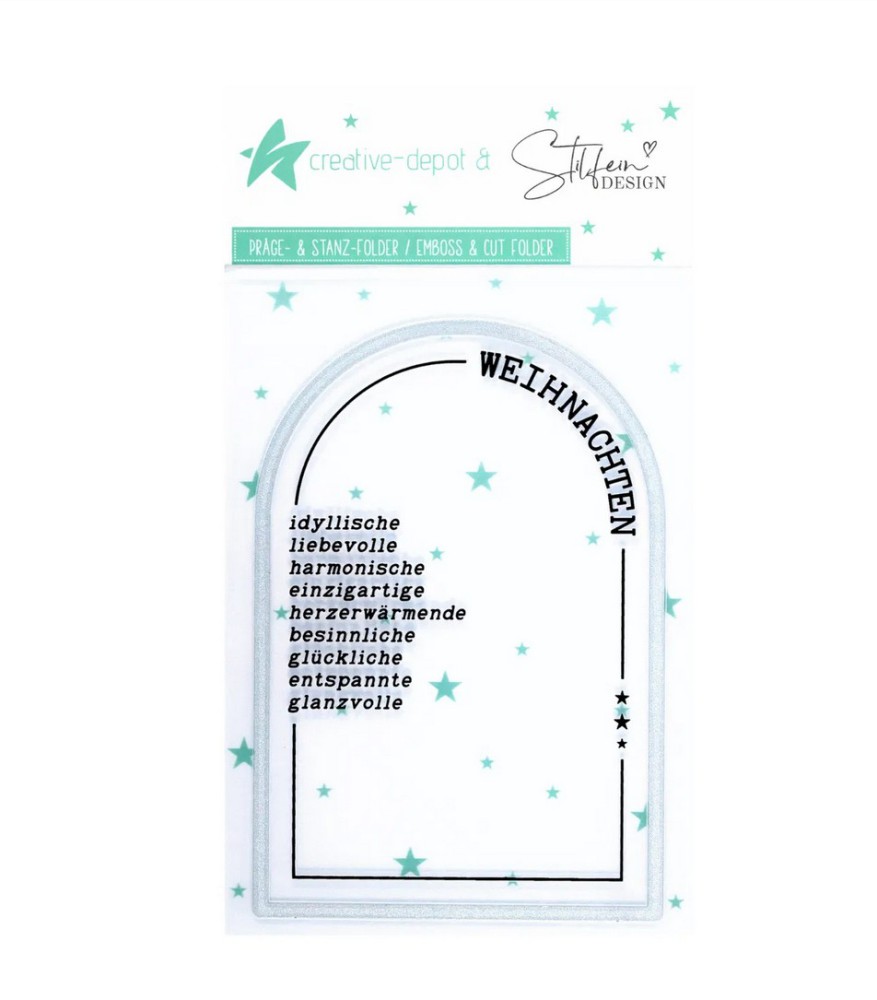 CD Cut & Emboss Folder Bogen - viele Weihnachtswün