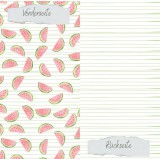CD Designpapier - Wassermelonen und Streifen 30,5x
