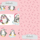 CD Designpapier - Weihnachtspinguine rosa