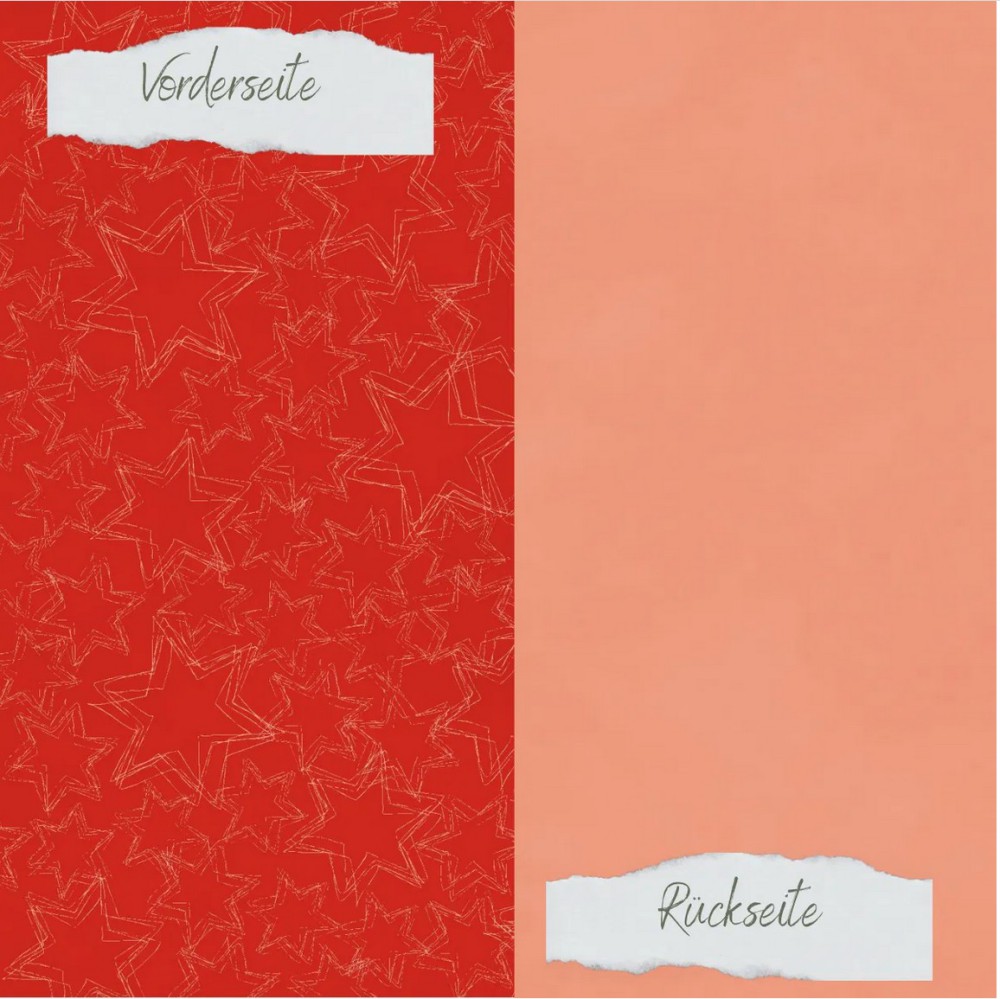 CD Designpapier Basic Weihnachtsrot - Doodle Stern