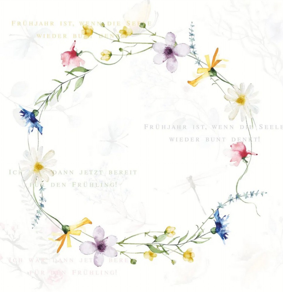 CD Designpapier - zarter Frühlingskranz