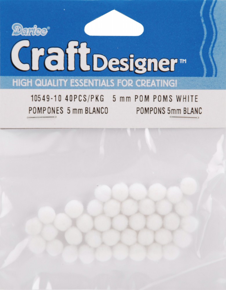 Darice Mini PomPoms White