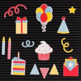 DCWV Letterboard Icons - Celebration / Party