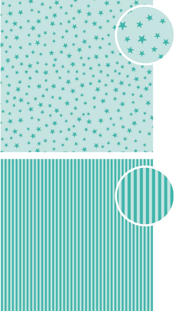 Dini Design - Sterne / Streifen mintgrün 30,5x30,5