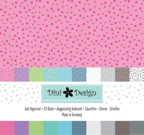 Dini Design - Sterne / Streifen - Paper Pad 15,2x1