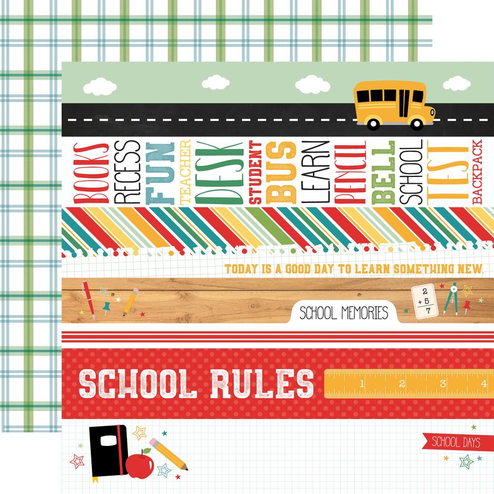 Back to School - Border Stripes 30,5x30,5 cm