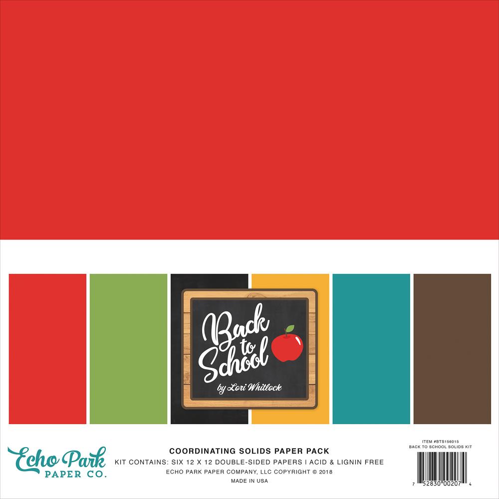Back To School - Solid Cardstock Pack 30,5x30,5 cm