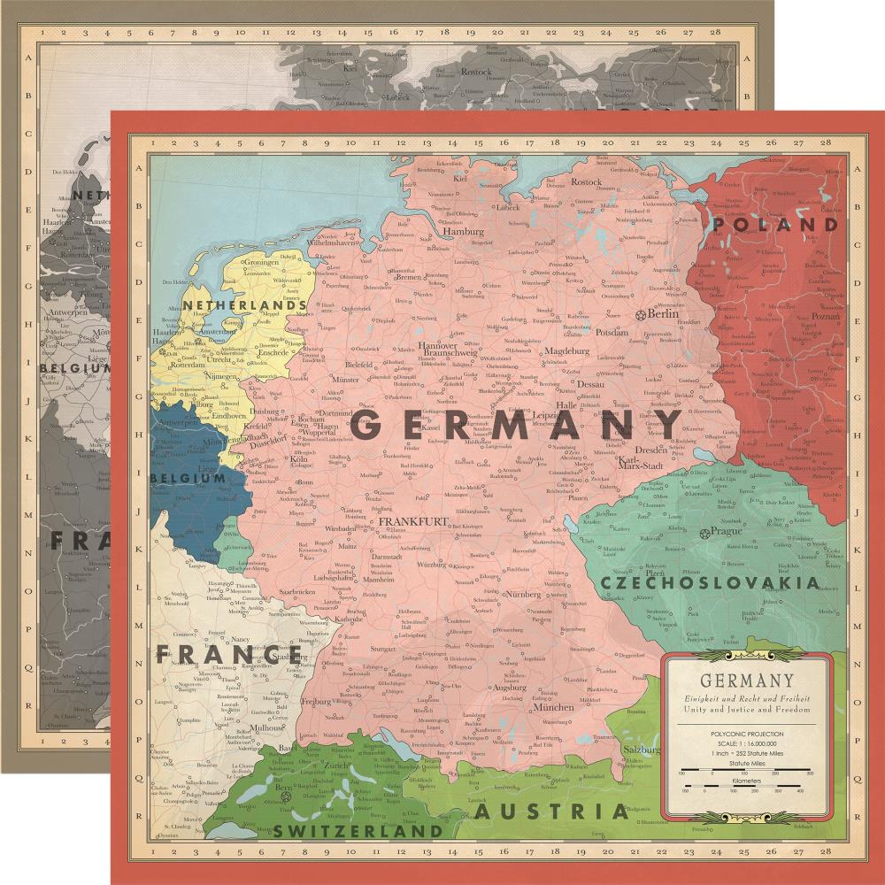 Cartography - Germany 30,5x30,5 cm - zum Schließen ins Bild klicken