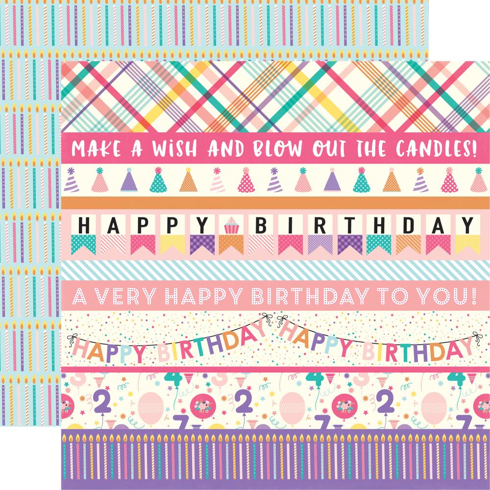 Happy Birthday Girl - Border Strips 30,5x30,5 cm - zum Schließen ins Bild klicken