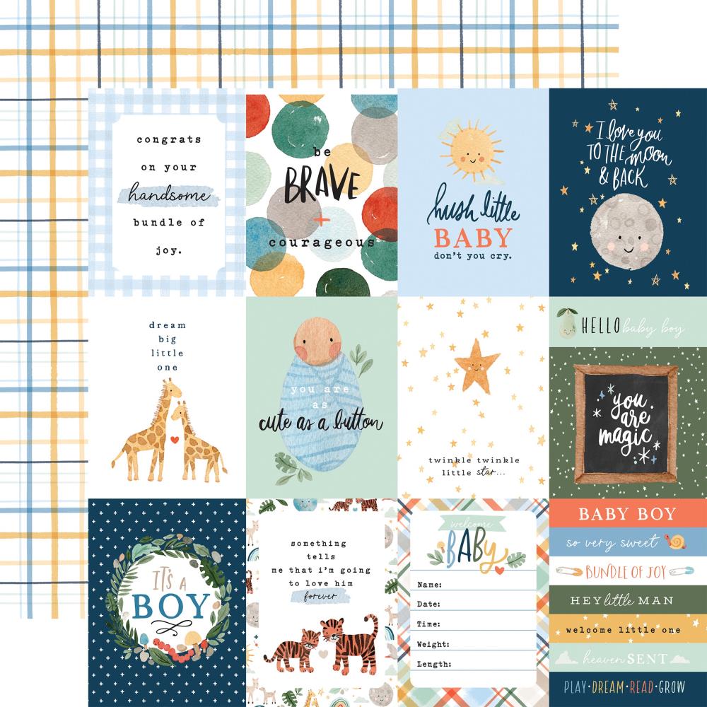 Welcome Baby Boy - 3"x4" Journaling Cards 30,5x30,5 cm - zum Schließen ins Bild klicken