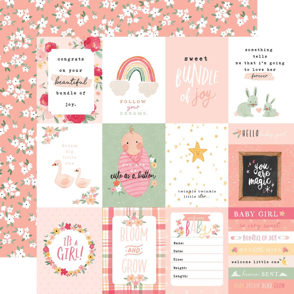 Welcome Baby Girl - 3"x4" Journaling Cards 30,5x30,5 cm