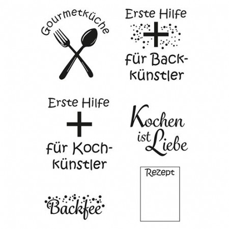 Kochkünstler - Clear Stamp Set von efco - zum Schließen ins Bild klicken