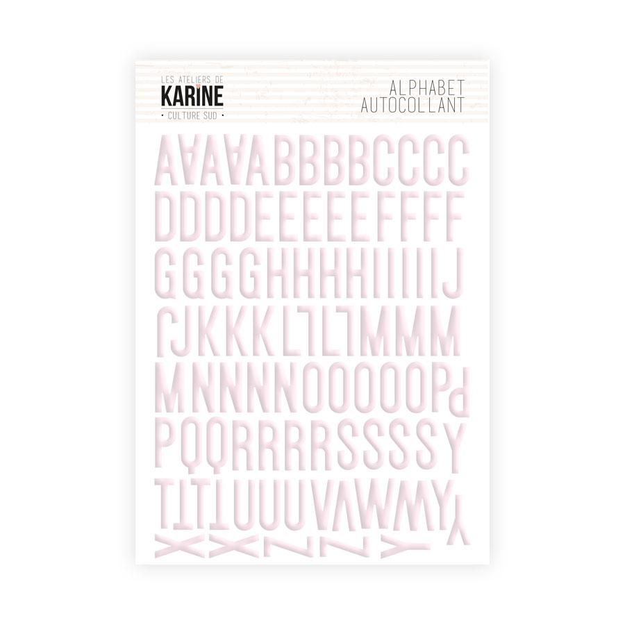 Culture Sud - Puffy Sticker Alphabet Rose clair