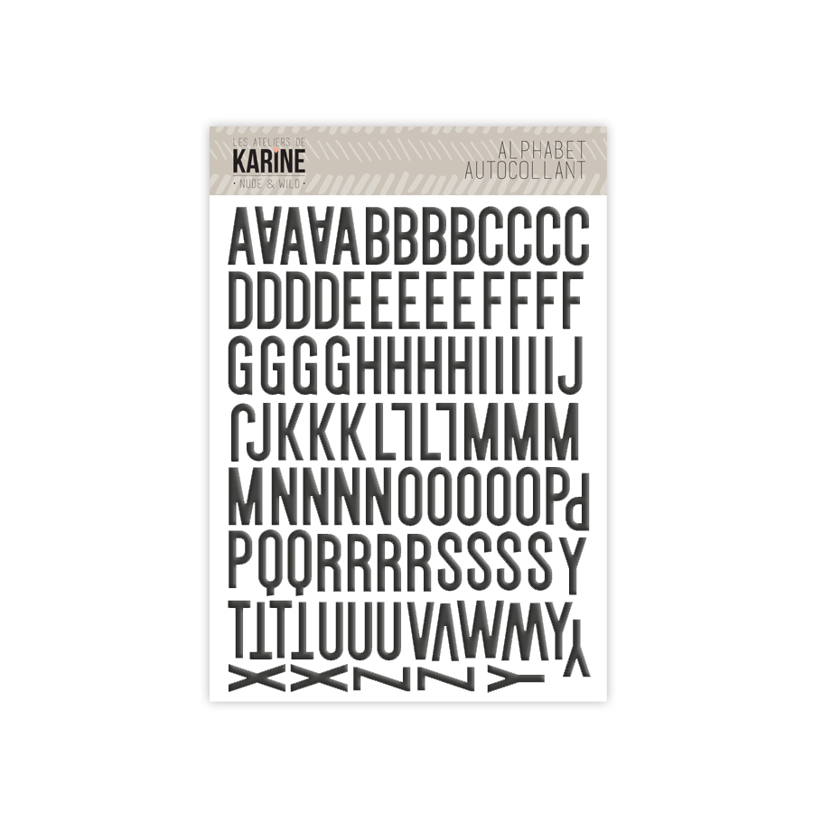 Nude & Wild - Puffy Sticker Alphabet Graphite von