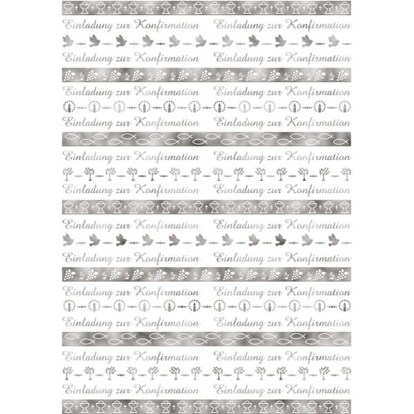 Designkarton - Konfirmation silber
