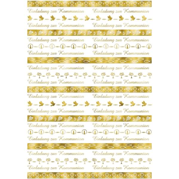 Designkarton - Kommunion gold