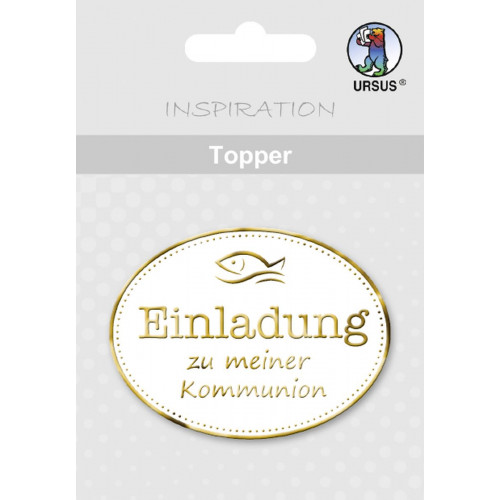Topper - Einladung Kommunion gold