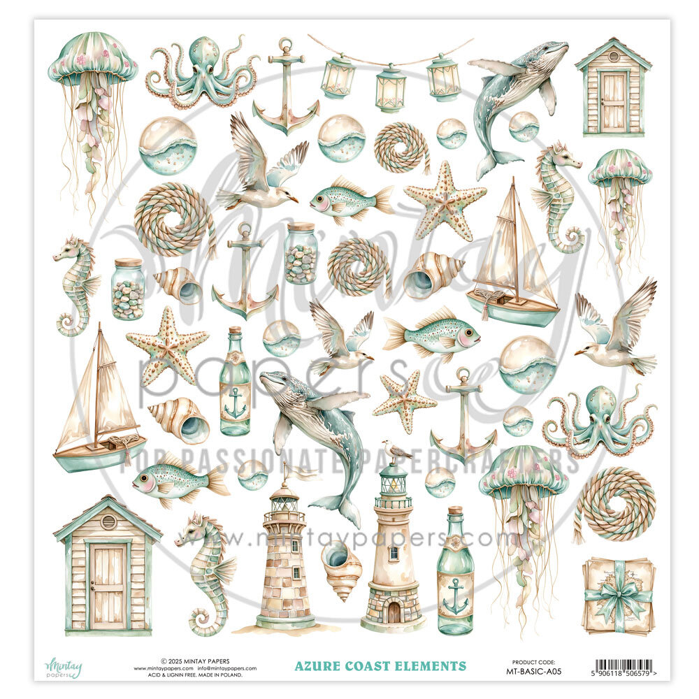 Basic Elements - Azure Coast 30,5x30,5 cm von Mint