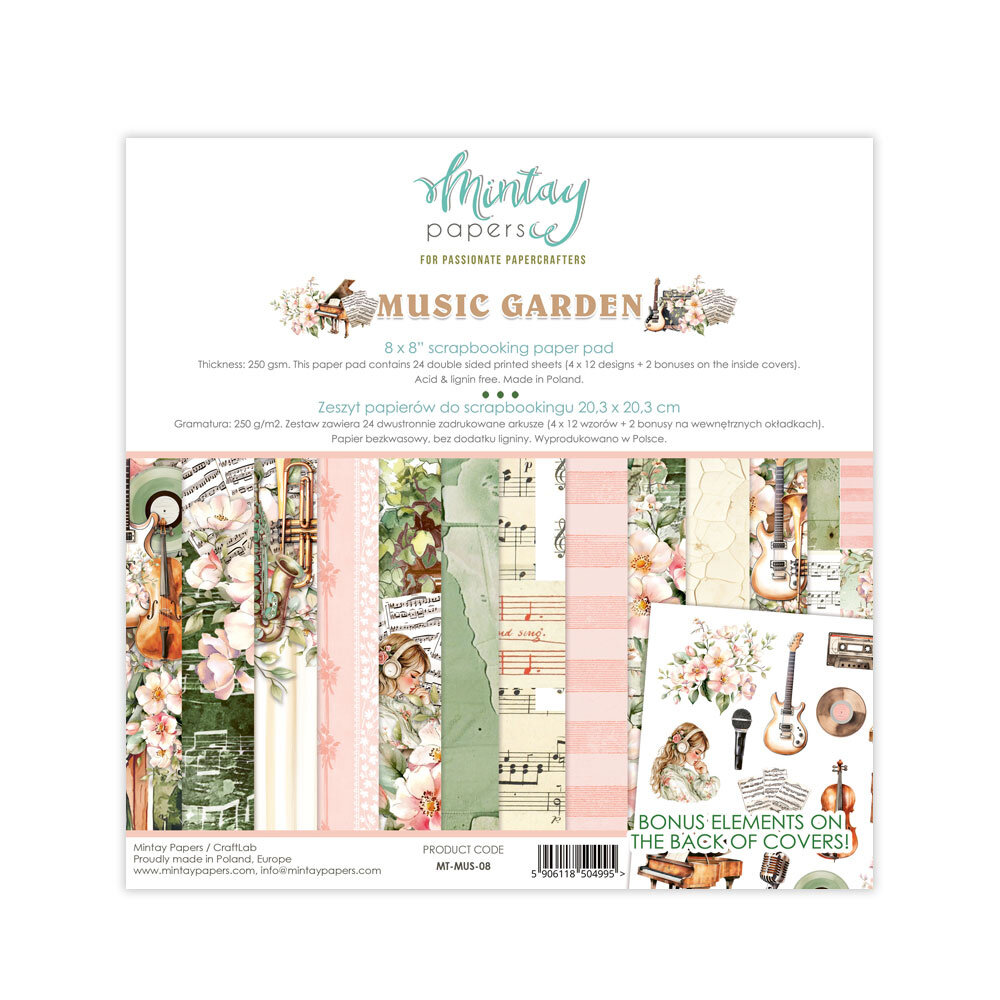 Music Garden - Paper Pad 20,3x20,3 cm