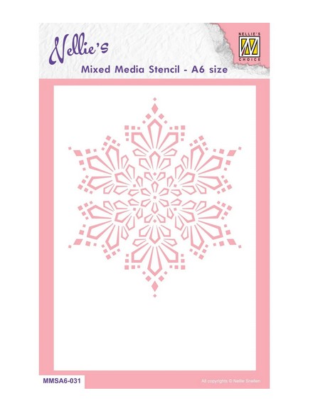 Nellies Choice Mixed Media Stencil Snow Crystal
