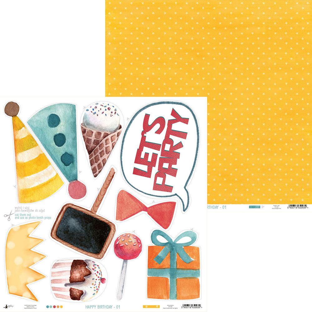 Happy Birthday - Paper 01 30,5x30,5 cm - zum Schließen ins Bild klicken