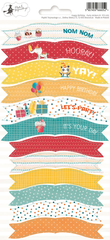 Happy Birthday - Party Sticker Sheet 01 - zum Schließen ins Bild klicken