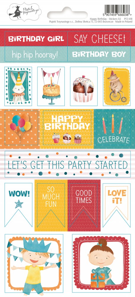 Happy Birthday - Sticker Sheet 02 - zum Schließen ins Bild klicken