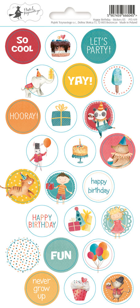 Happy Birthday - Sticker Sheet 03 - zum Schließen ins Bild klicken